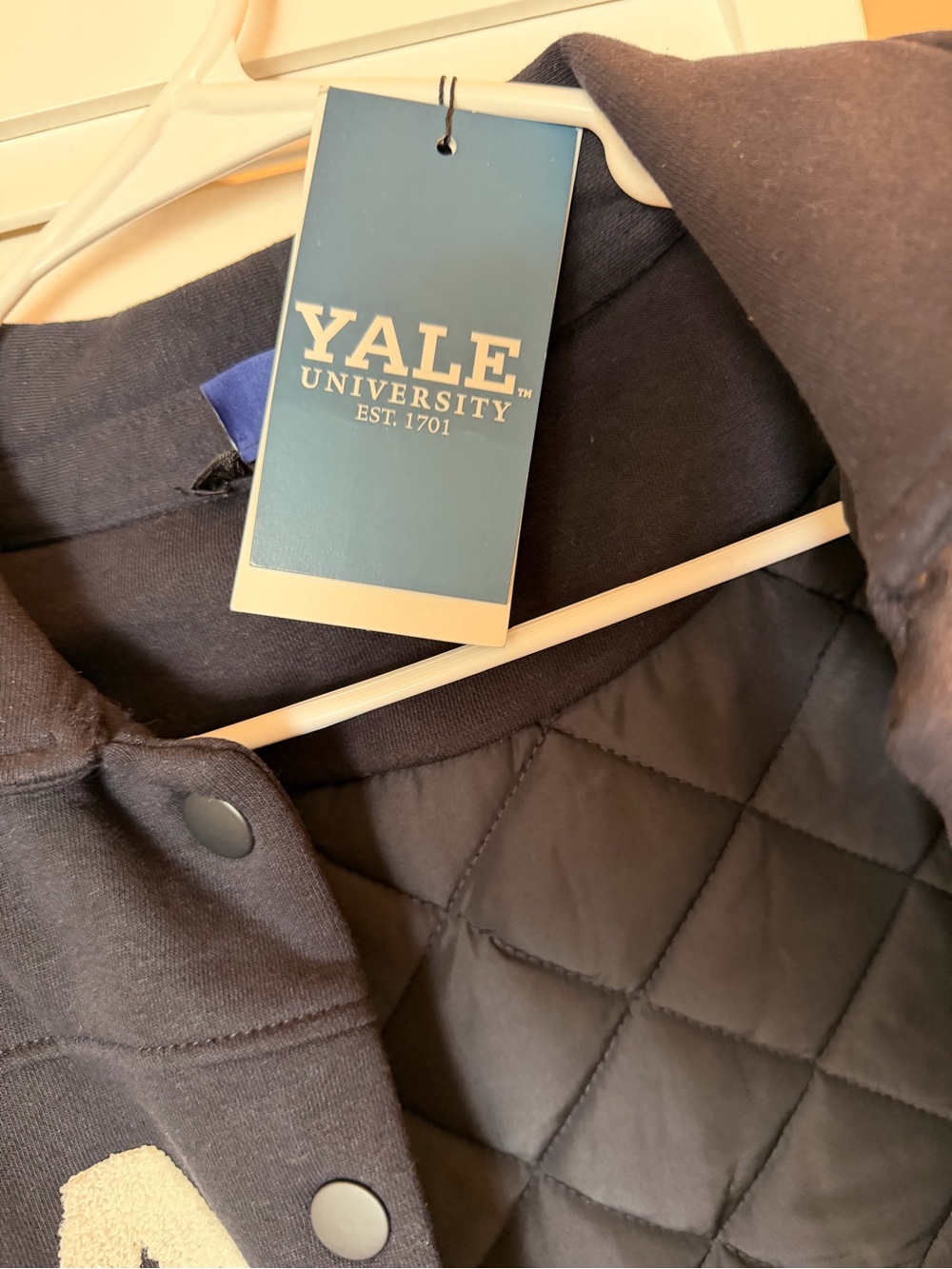 Zara Black Bomber Jacket with White 'YALE CREW' Lettering - Picture 9 of 10